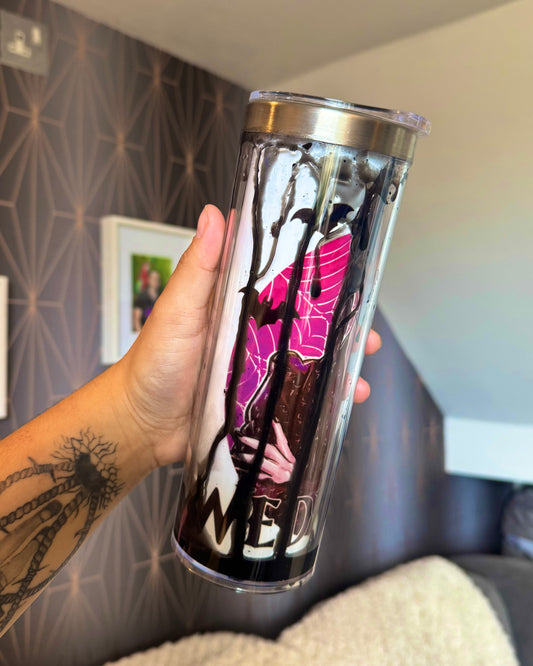 Wednesday Black Drip Snowglobe 20oz Tumbler