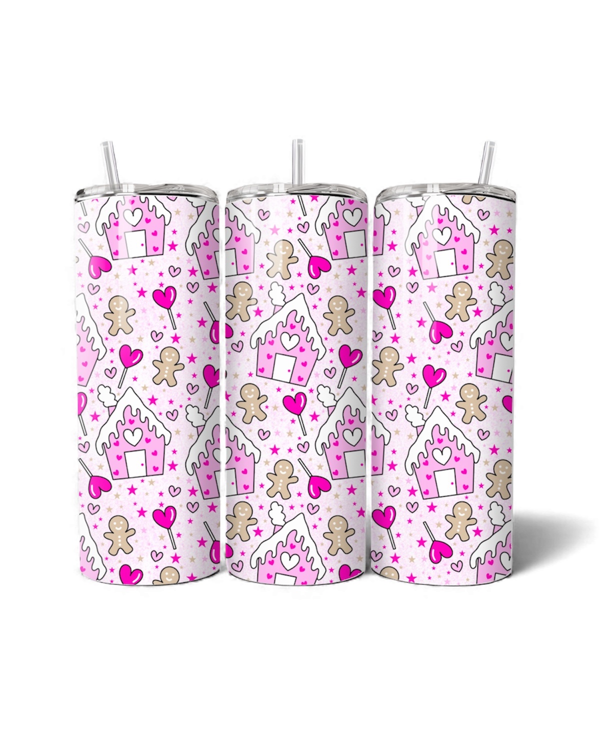 Pink Gingerbread House 20oz Tumbler