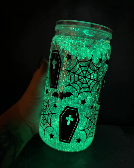 Cobweb Coffins 16oz Snowglobe