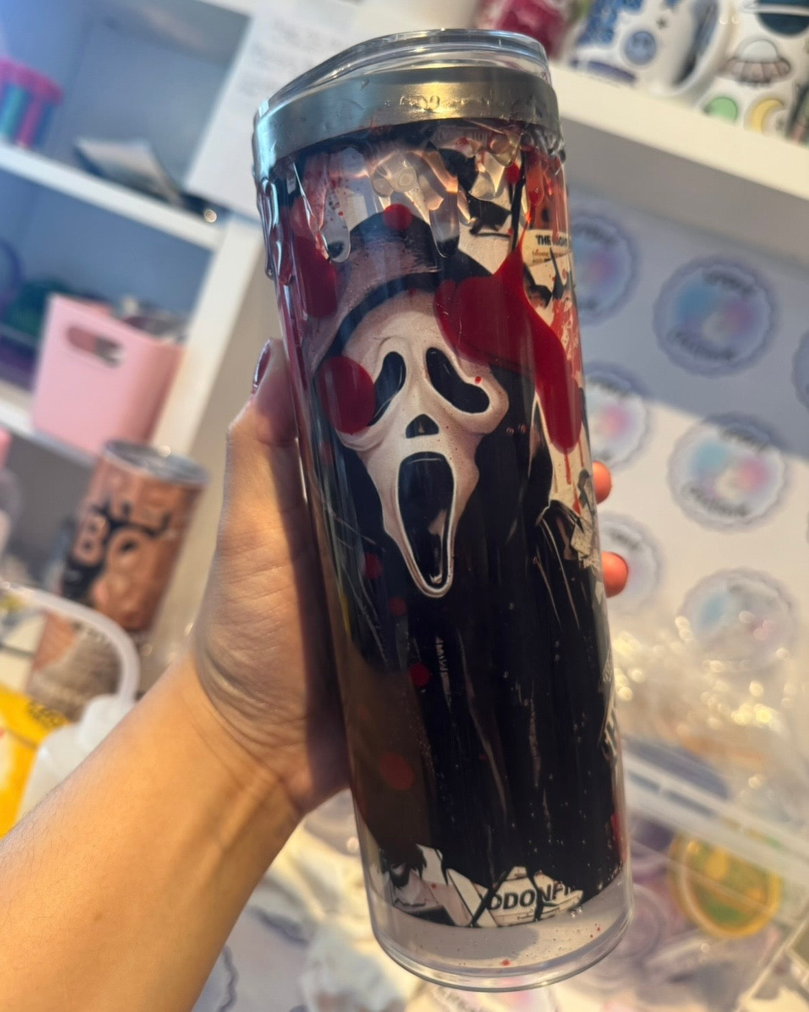 Scream Newspaper Blood Drip Snowglobe 20oz Tumbler