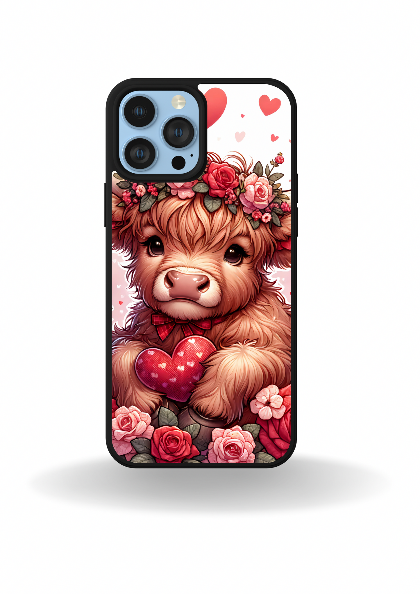 Valentine Highland Cow Phone Case