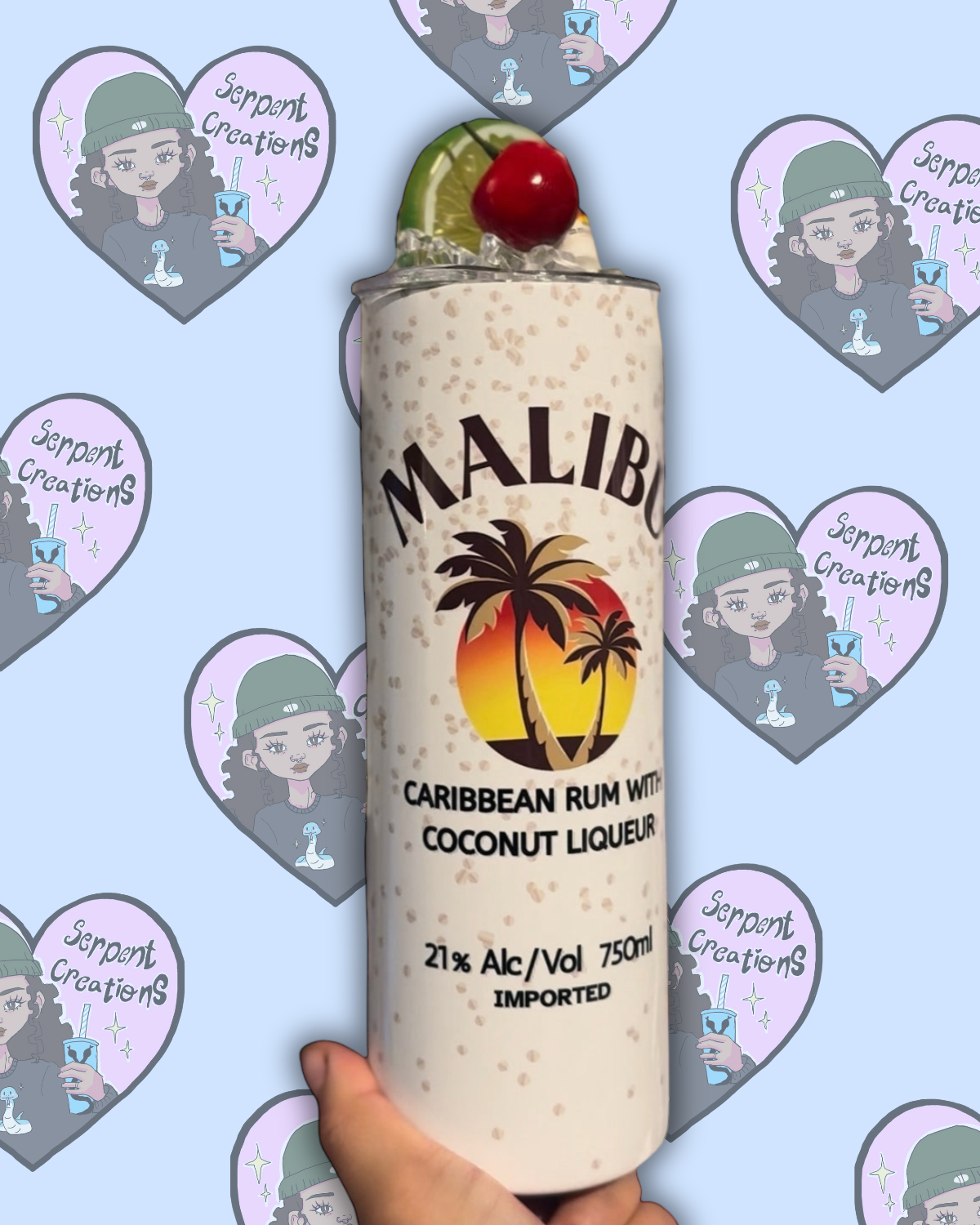 Malibu 20oz Tumbler with Decorated Lid