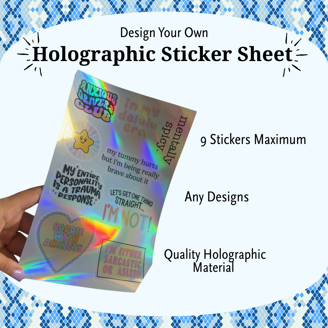 Design Your Own Holographic Sticker Sheet