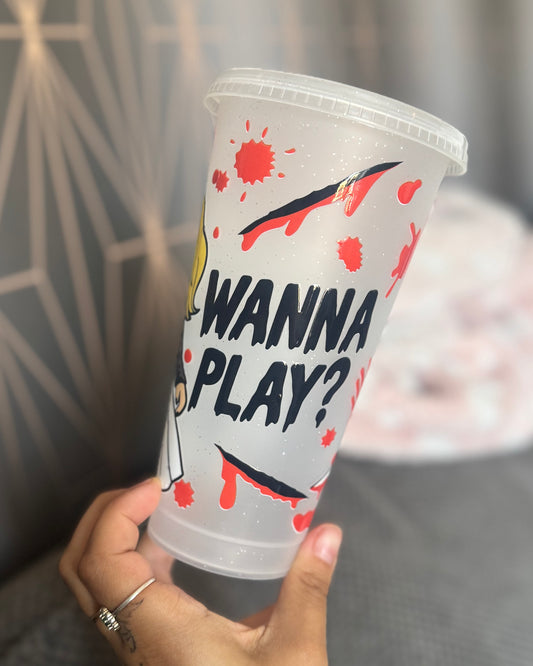 Wanna play? Horror 24oz Cold Cup