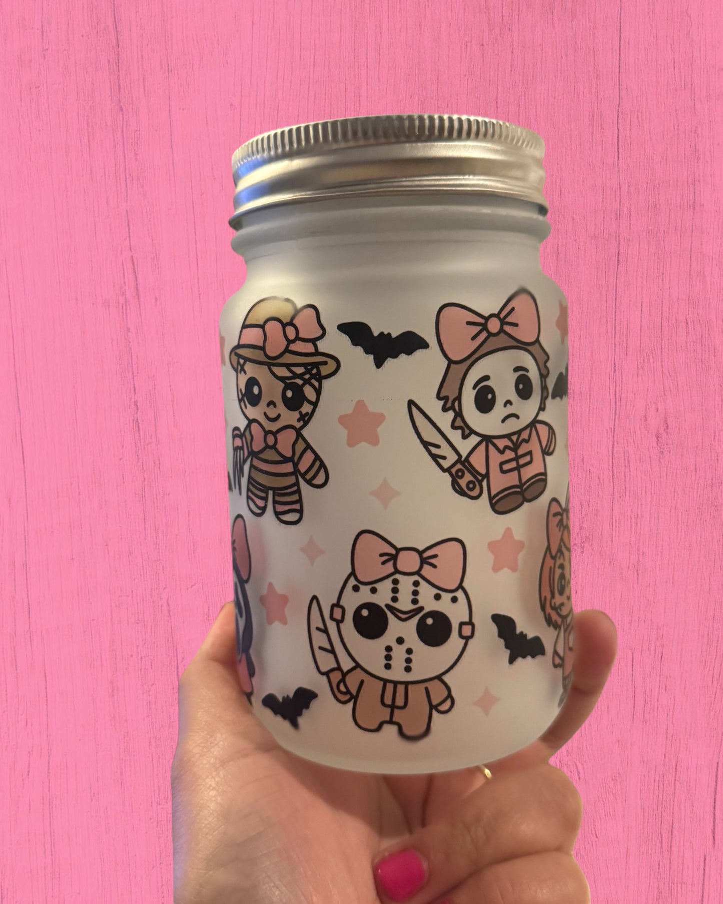 Coquette Horror 16oz Mason Jar Glass