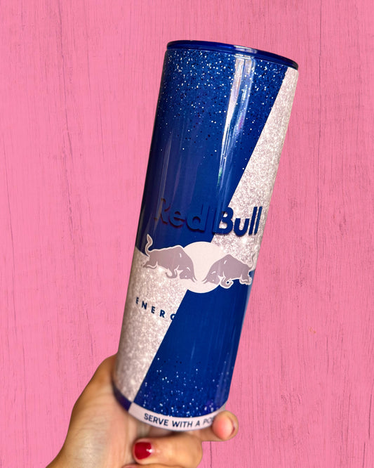 Blue Redbull 20oz Tumbler - Add a name