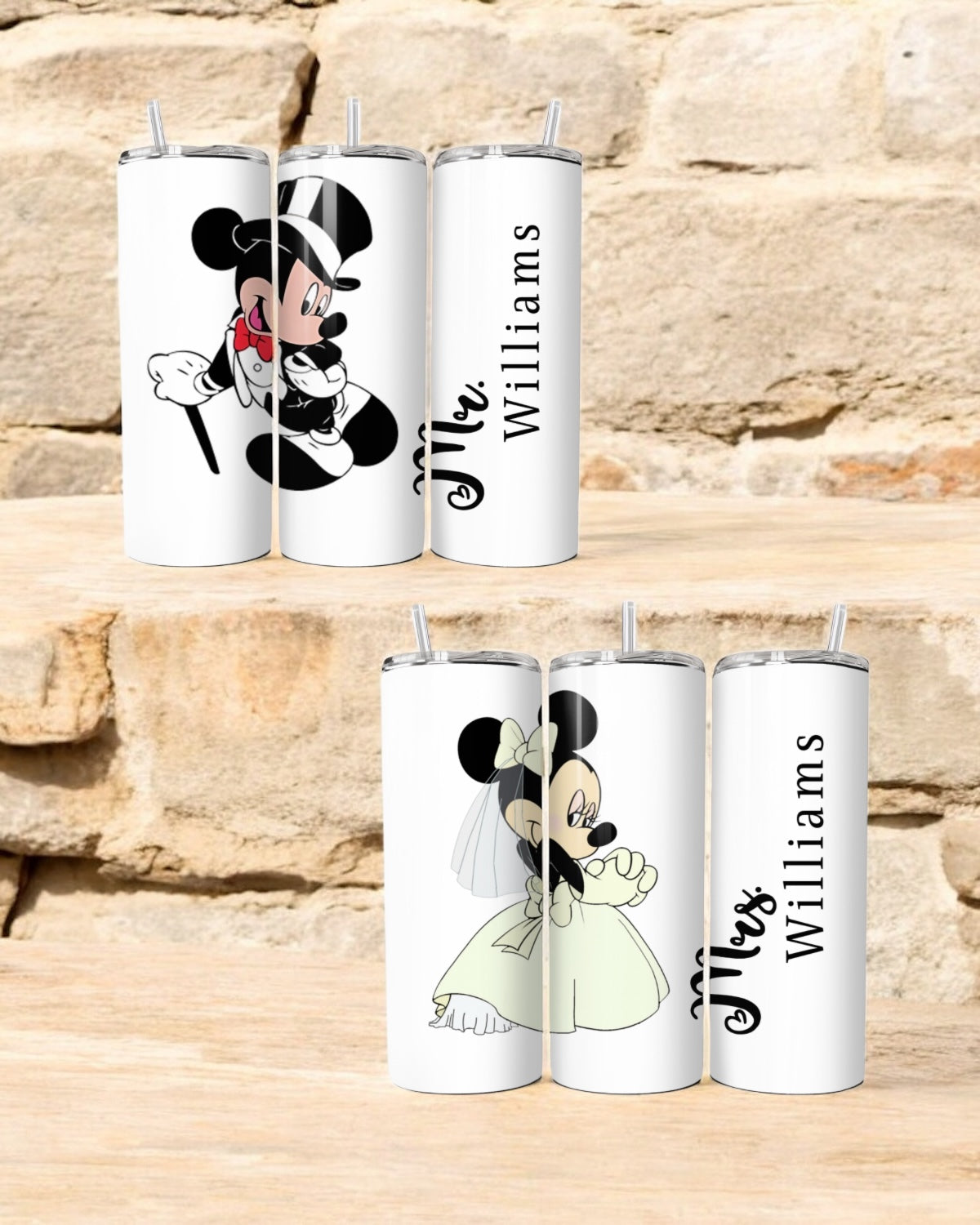 Mr & Mrs Cartoon 20oz Tumbler Set