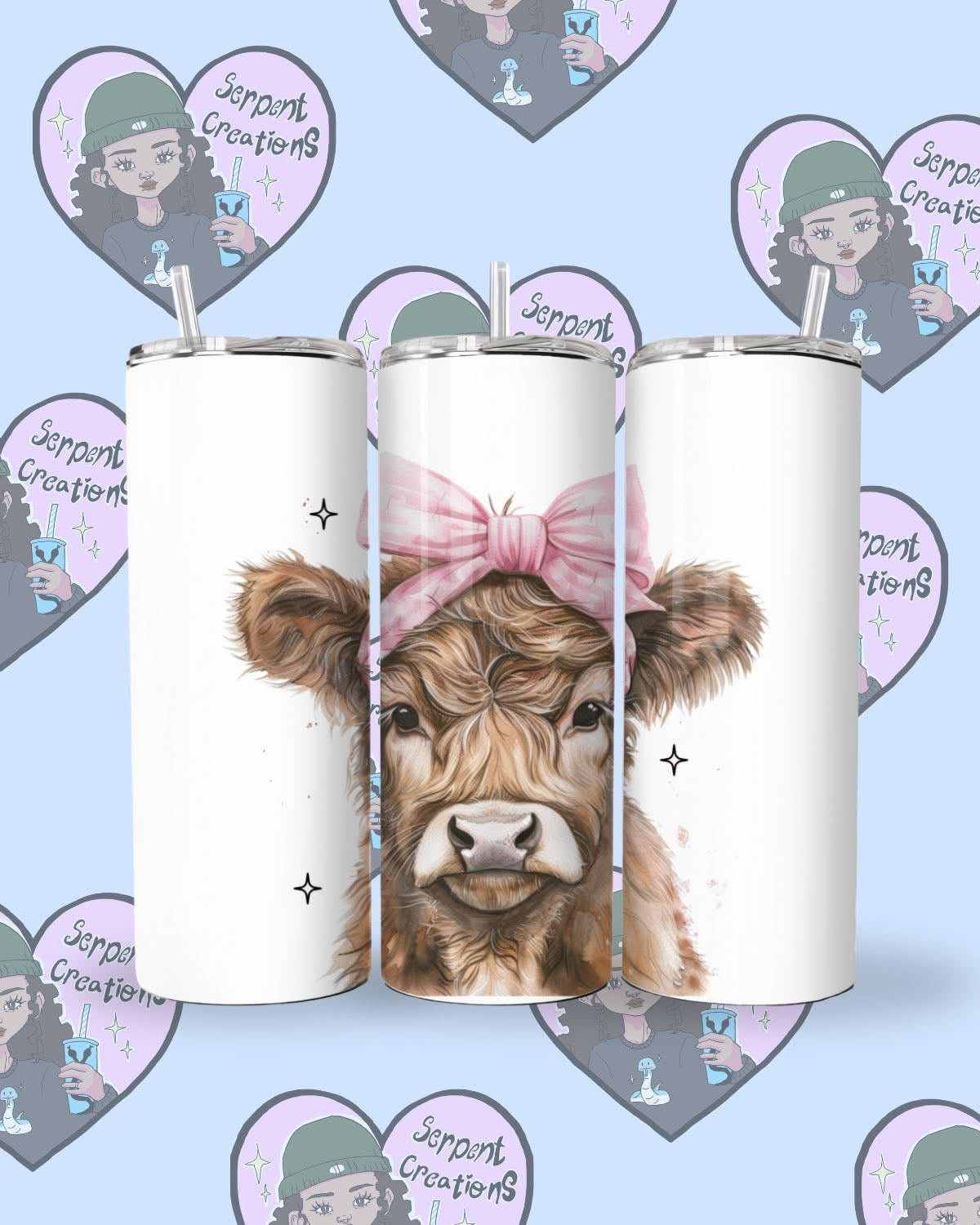 Pretty Highland Cow 20oz Tumbler