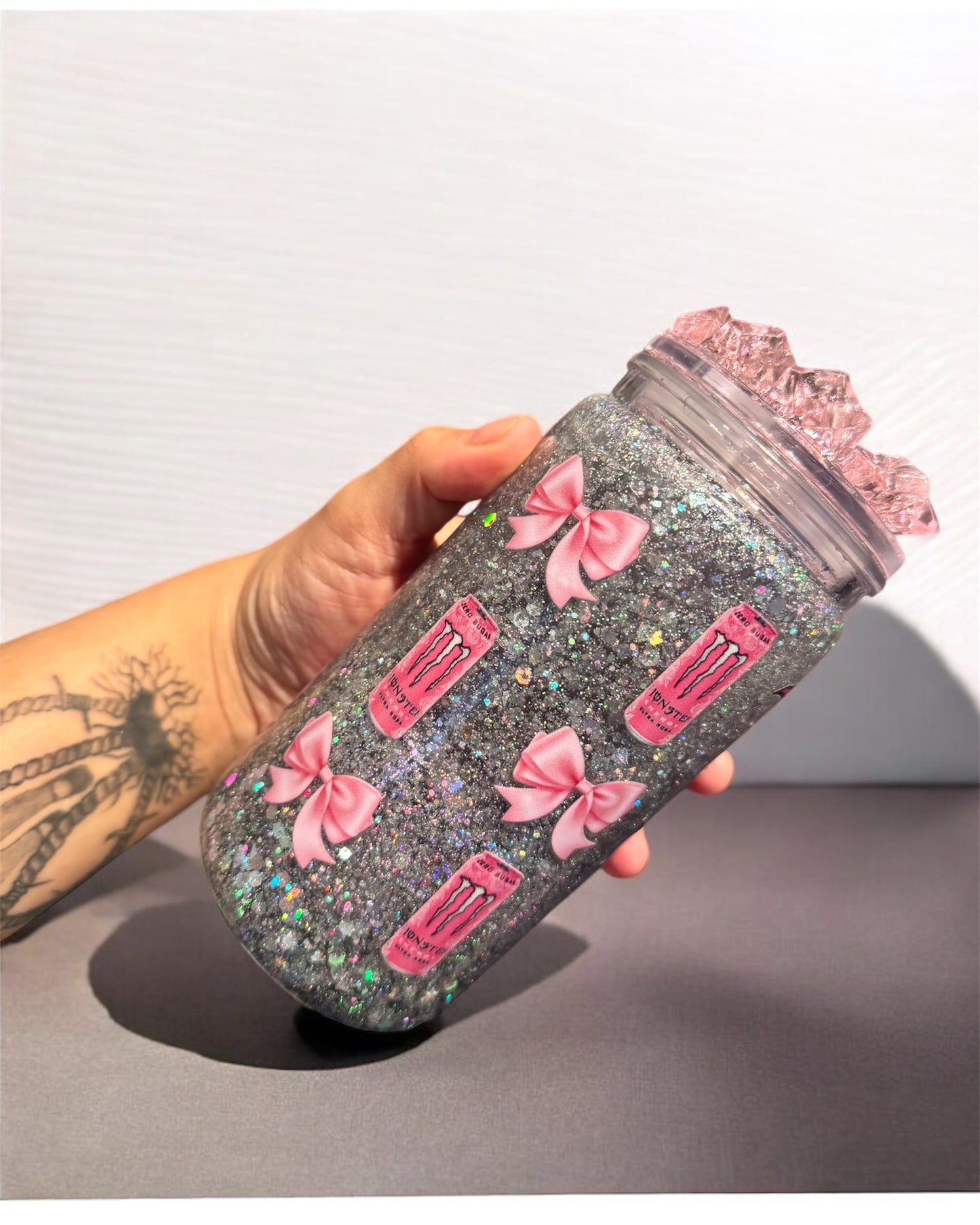 Pink Energy 16oz Glitter Snowglobe