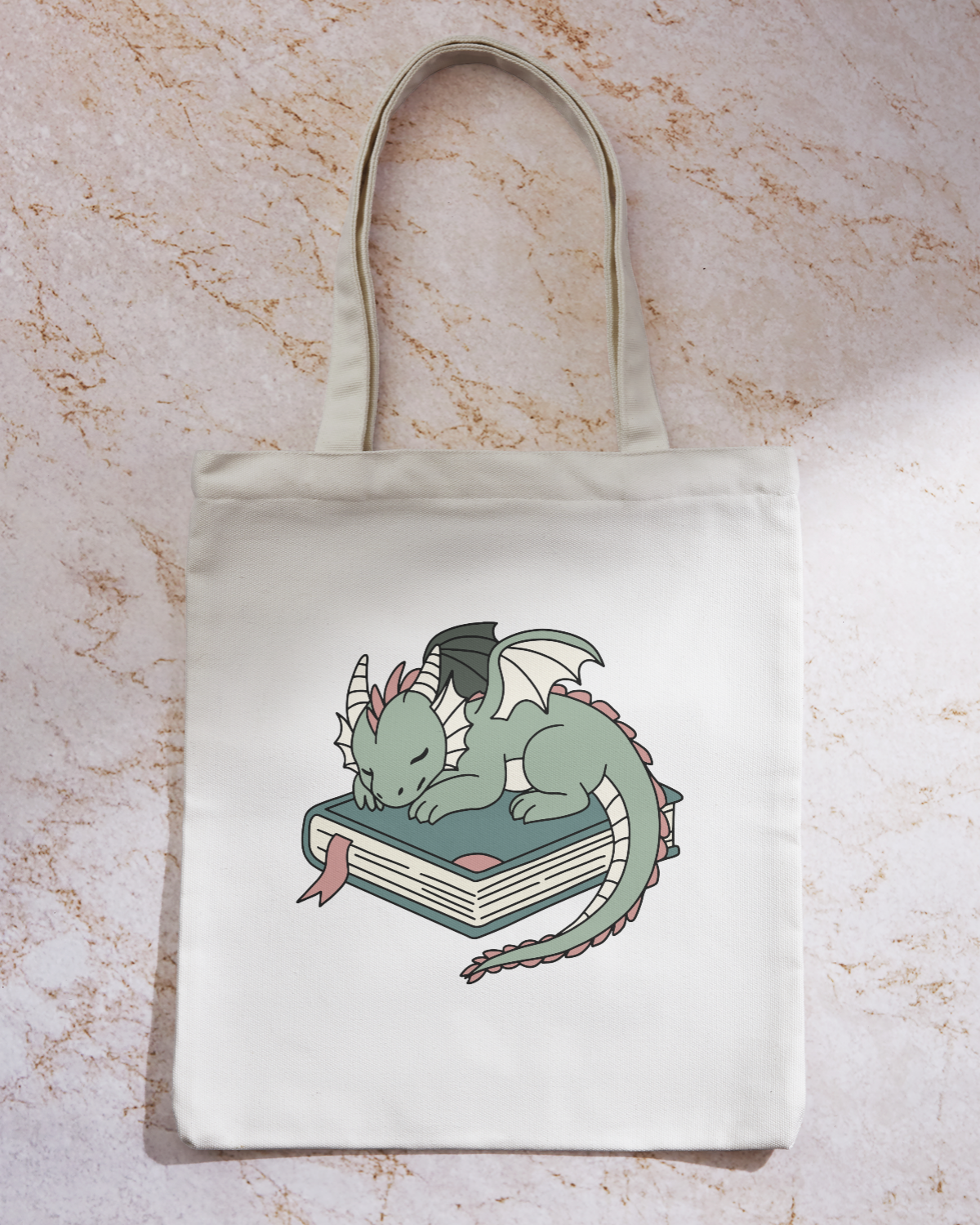 Sleeping Book Dragon Tote Bag
