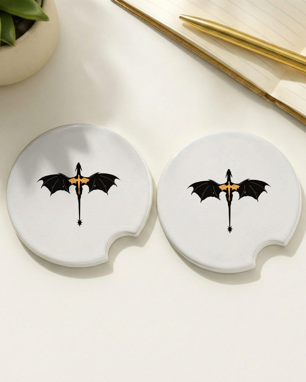Forth Wing Dragon Car Coasters