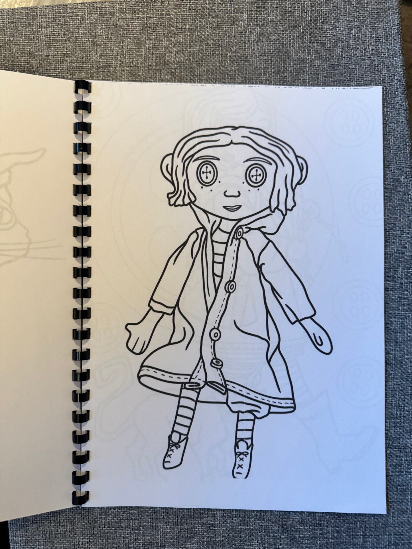 Spooky Button-Eyed Girl Colouring Book