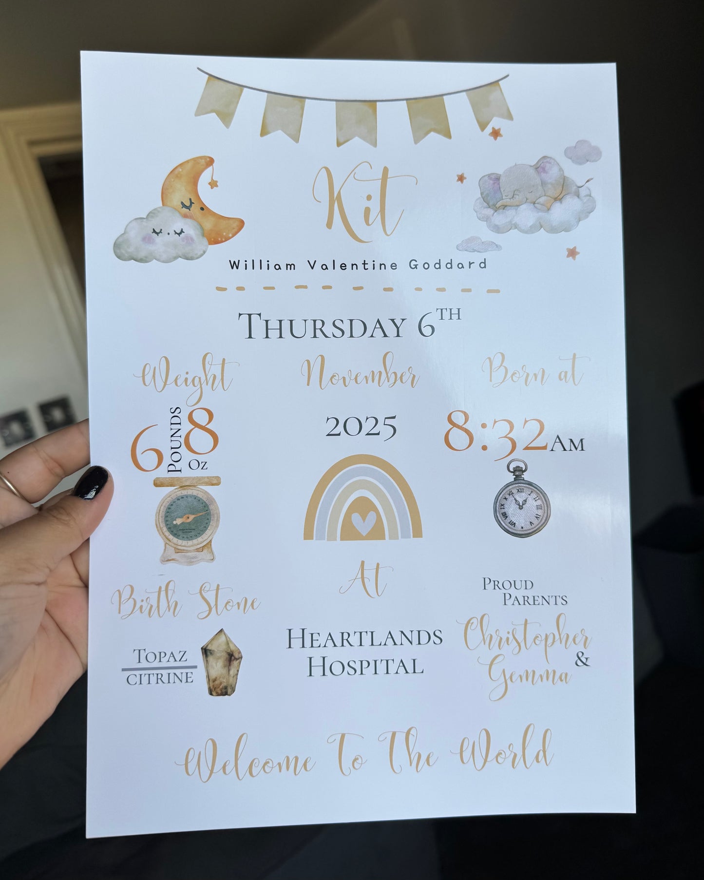 Personalised Baby Certificate