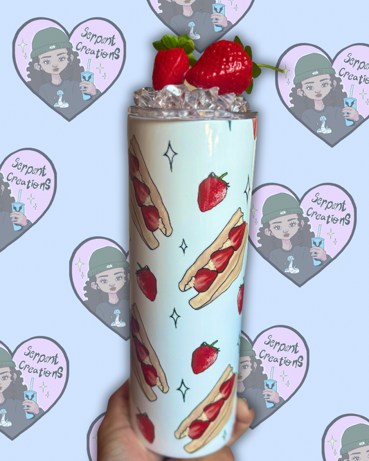 Strawberry Sando 20oz Tumbler with Decorated Lid