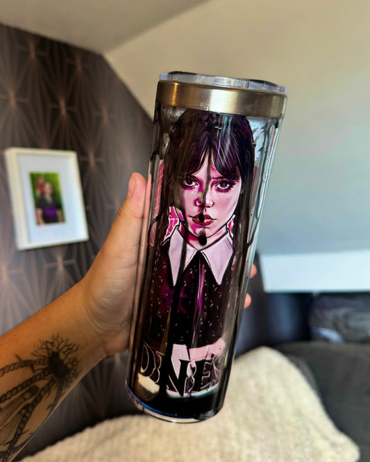 Wednesday Black Drip Snowglobe 20oz Tumbler