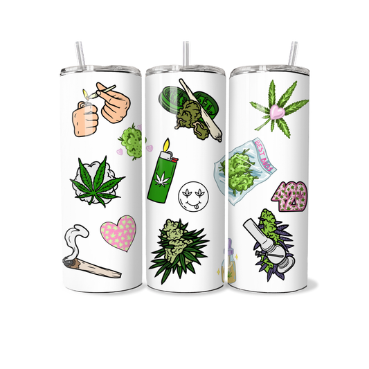 420 White 20oz Tumbler - Serpent Creations