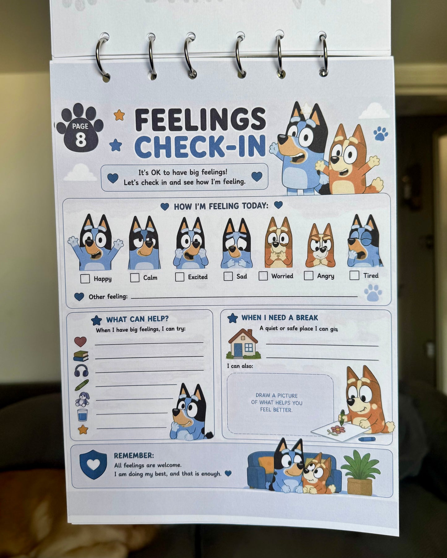 Personalised Bluey A4 Emergency Binder