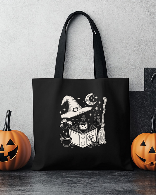 Witchy Black Tote Bag