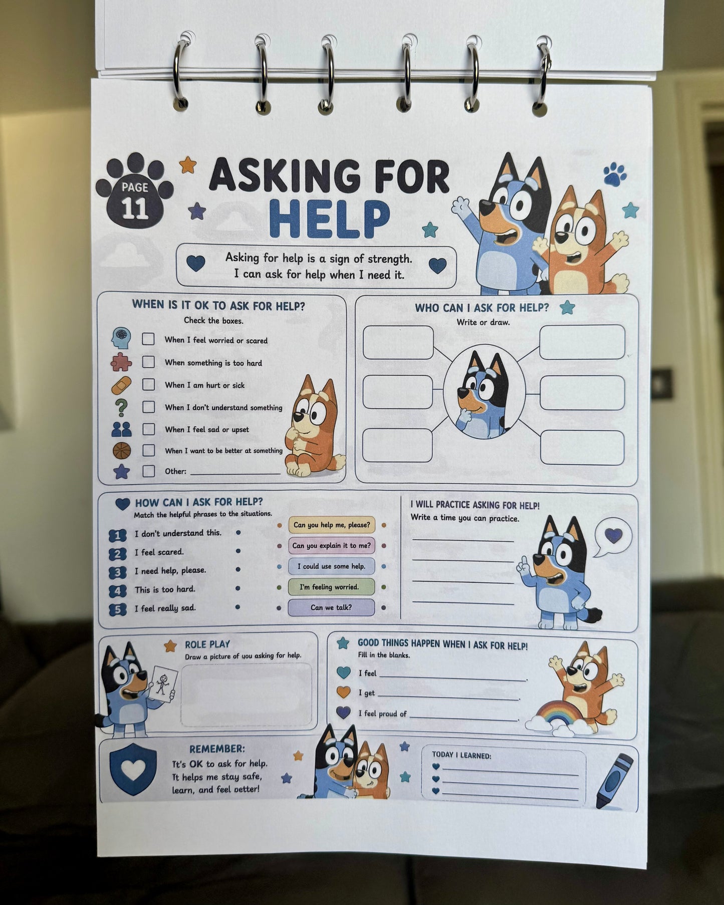 Personalised Bluey A4 Emergency Binder
