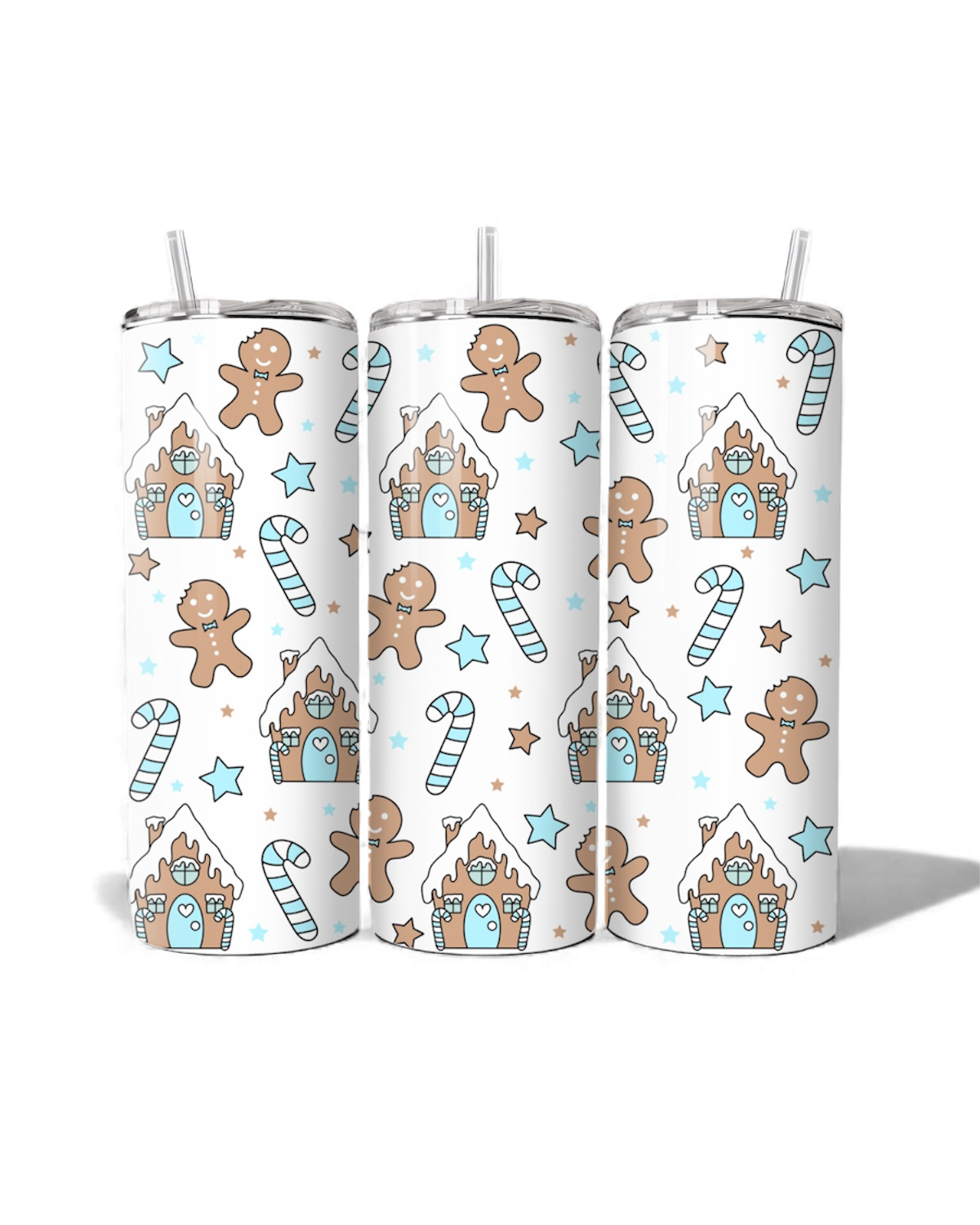 Blue Gingerbread House 20oz Tumbler