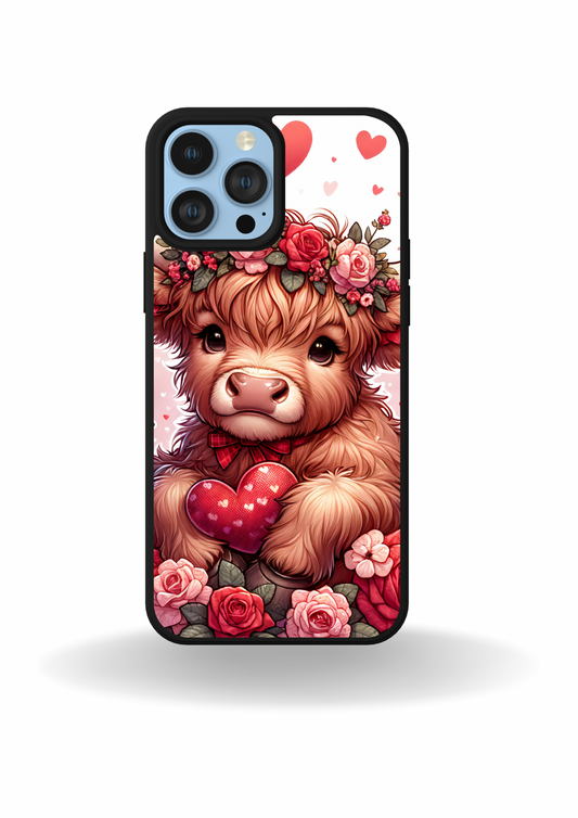 Valentine Highland Cow Phone Case