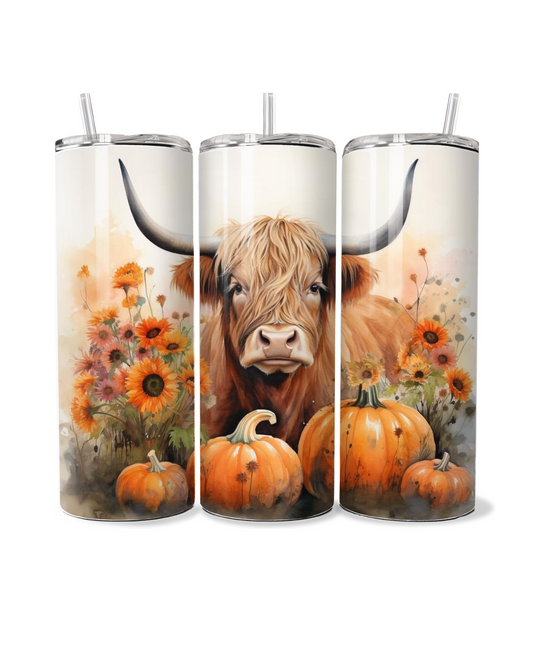 Autumn Highland Cow 20oz Tumbler