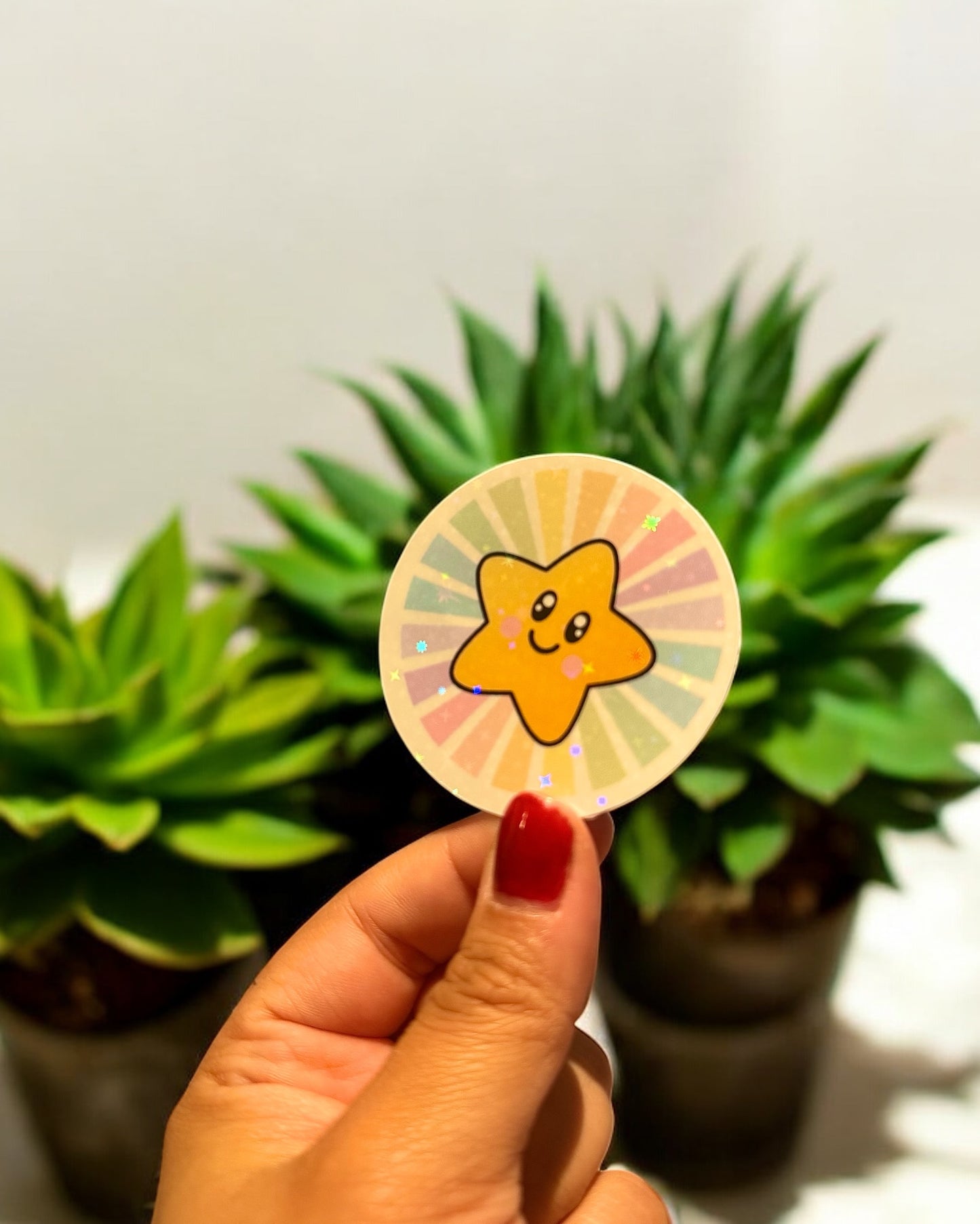 Happy Star Holographic Sticker