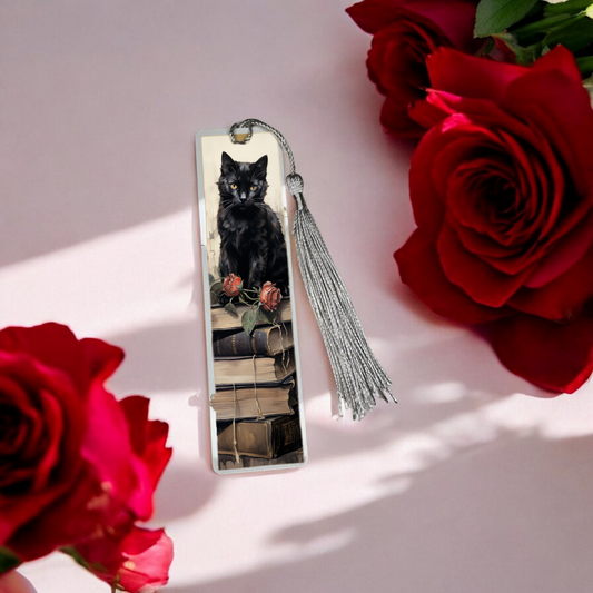 Black Cat 12cm x 4cm Bookmark