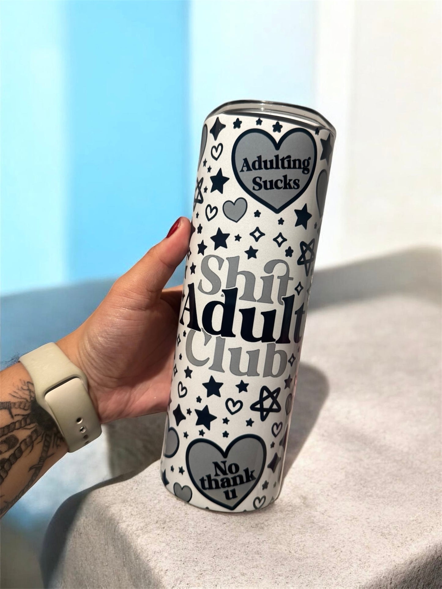 Shit Adult Club Black 20oz Tumbler