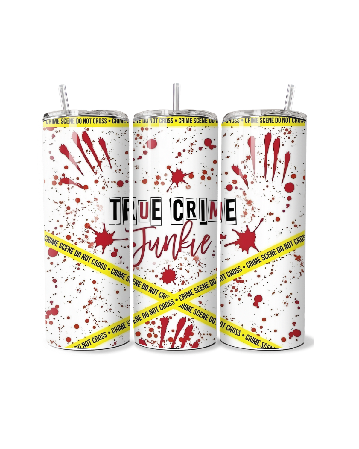 True Crime Junkie Blood Splatter 20oz Tumbler