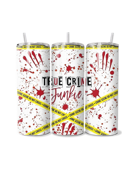 True Crime Junkie Blood Splatter 20oz Tumbler