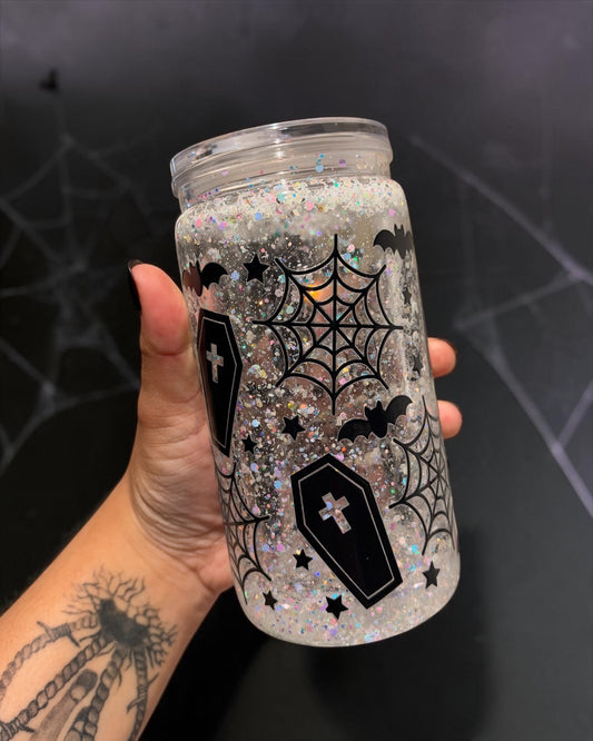 Cobweb Coffins 16oz Snowglobe
