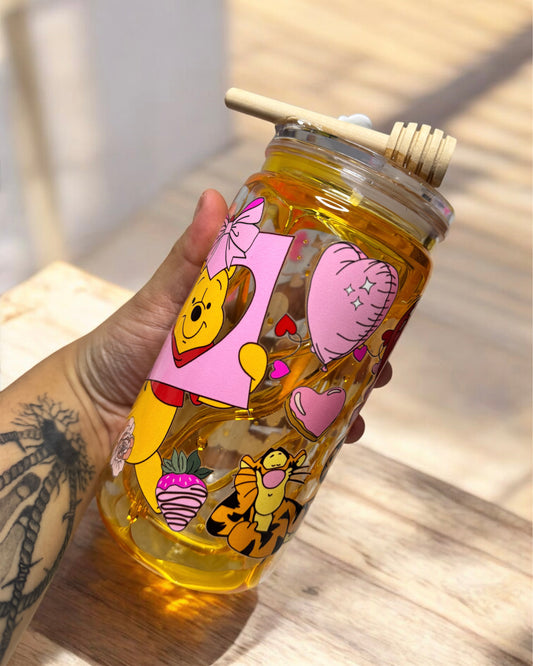 Valentine’s Bear 16oz Honey Drip Libbey