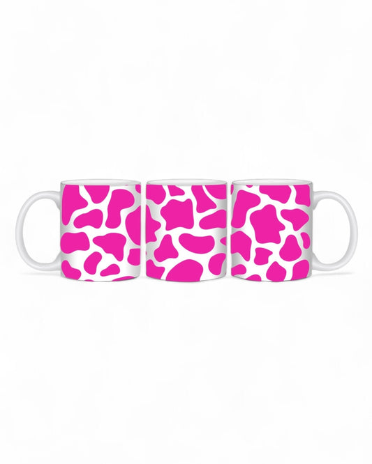 Dark Pink Cowprint 11oz Mug