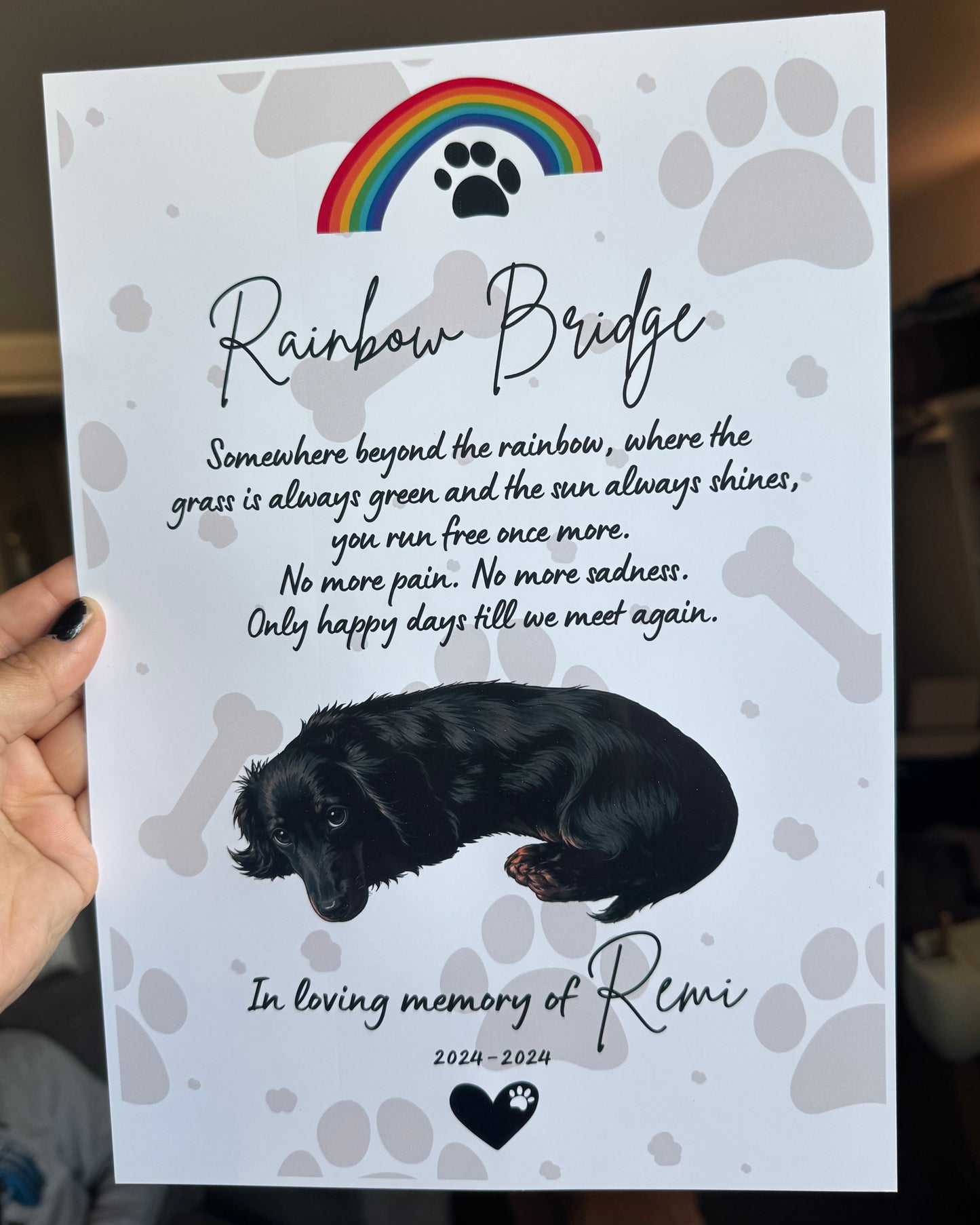 Personalised Rainbow Bridge Memorial