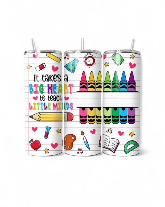 Crayon Teacher 20oz Tumbler - Add A Name