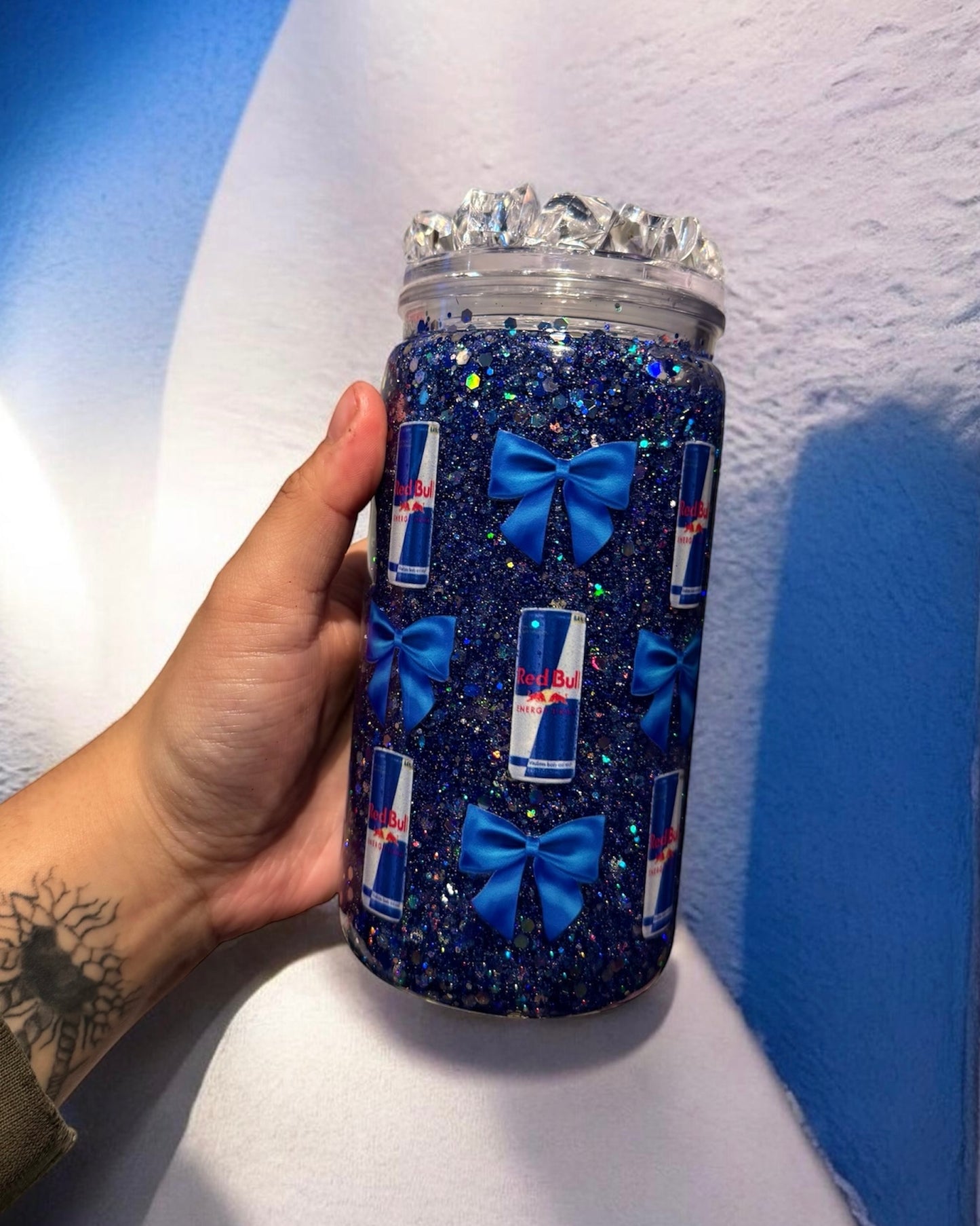 Blue Drink Glitter 16oz Snowglobe