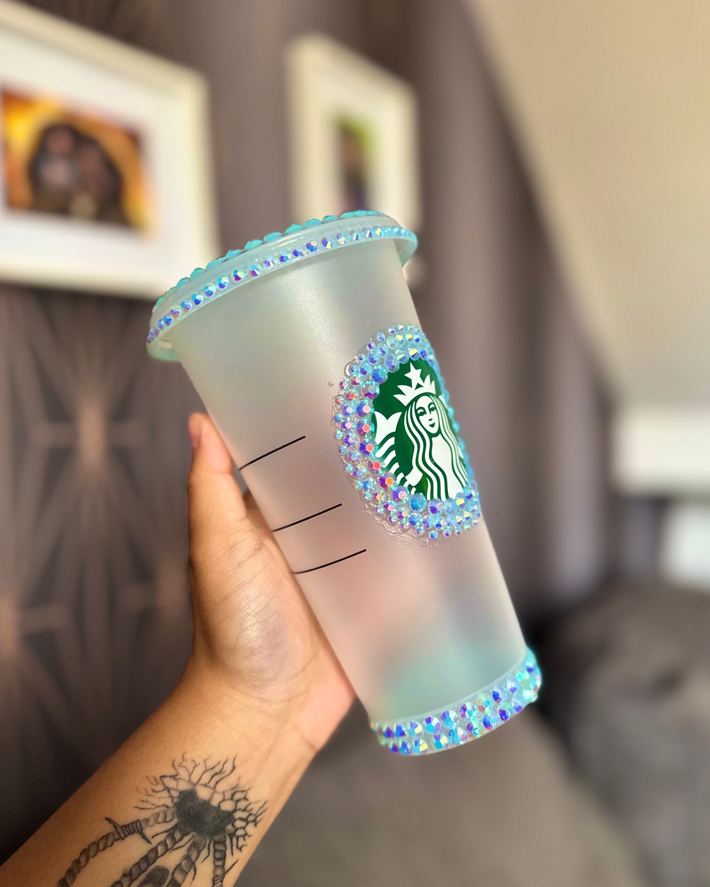 Blue Lagoon Rhinestone Starbucks Venti Cup