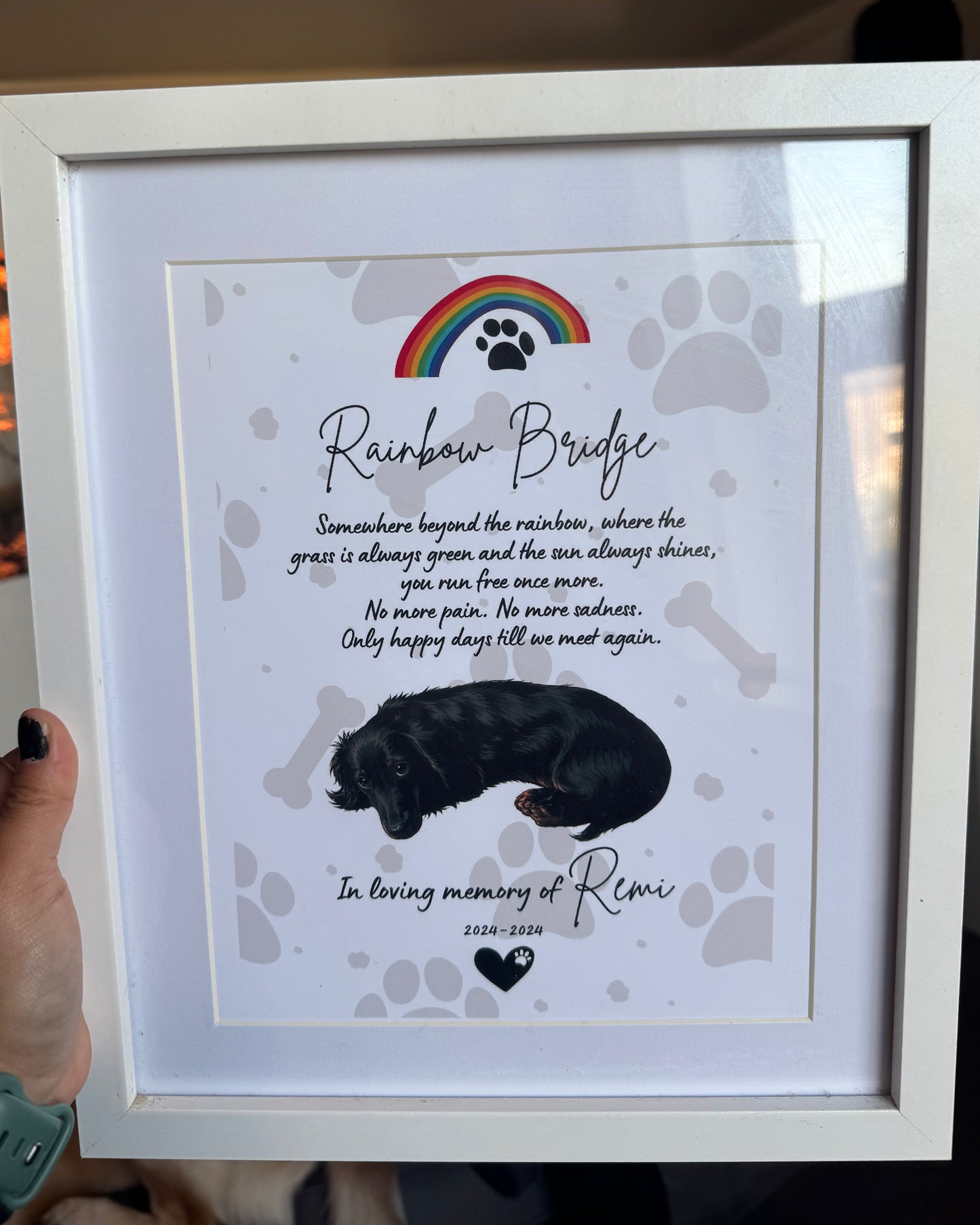 Personalised Rainbow Bridge Memorial