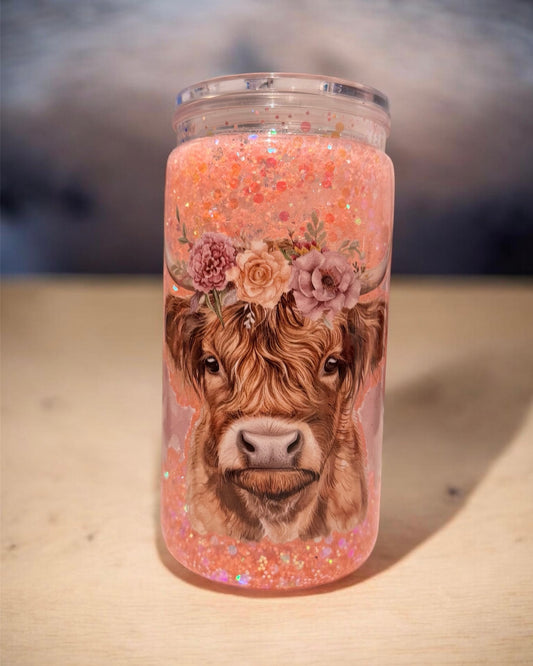Fluffy Cow 16oz Glitter Snowglobe