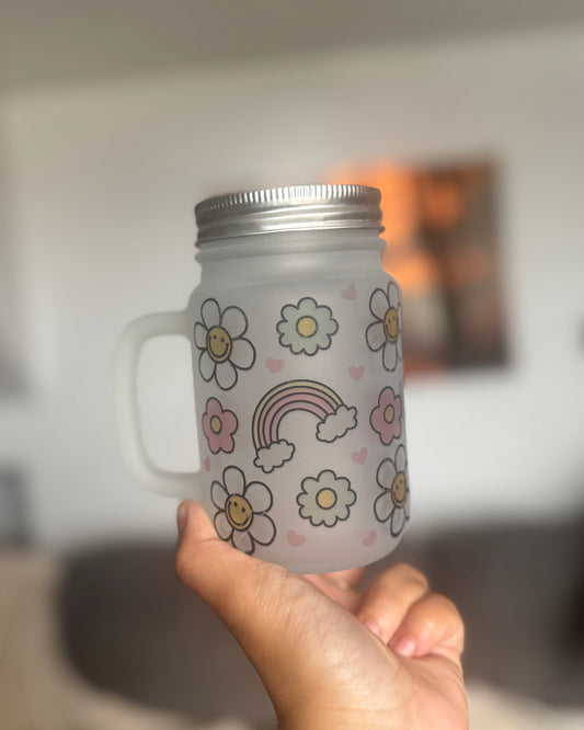 Happy Summer 16oz Mason Jar Glass