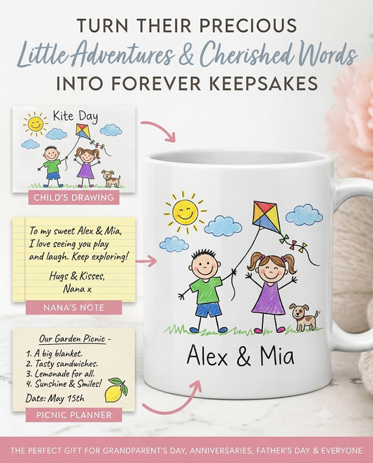 Personalised Children Drawing 11oz Mug