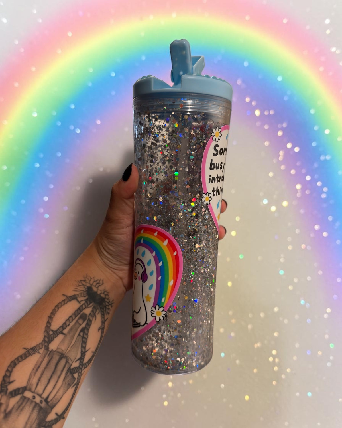 Sorry, Busy Doing Introvert Things 20oz Snowglobe Tumbler