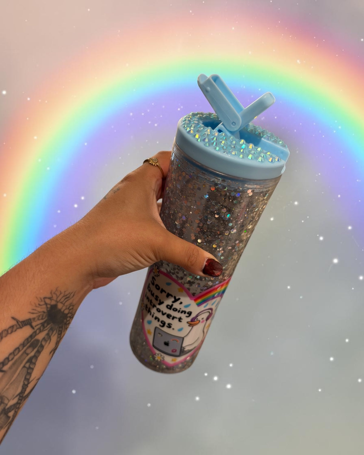 Sorry, Busy Doing Introvert Things 20oz Snowglobe Tumbler