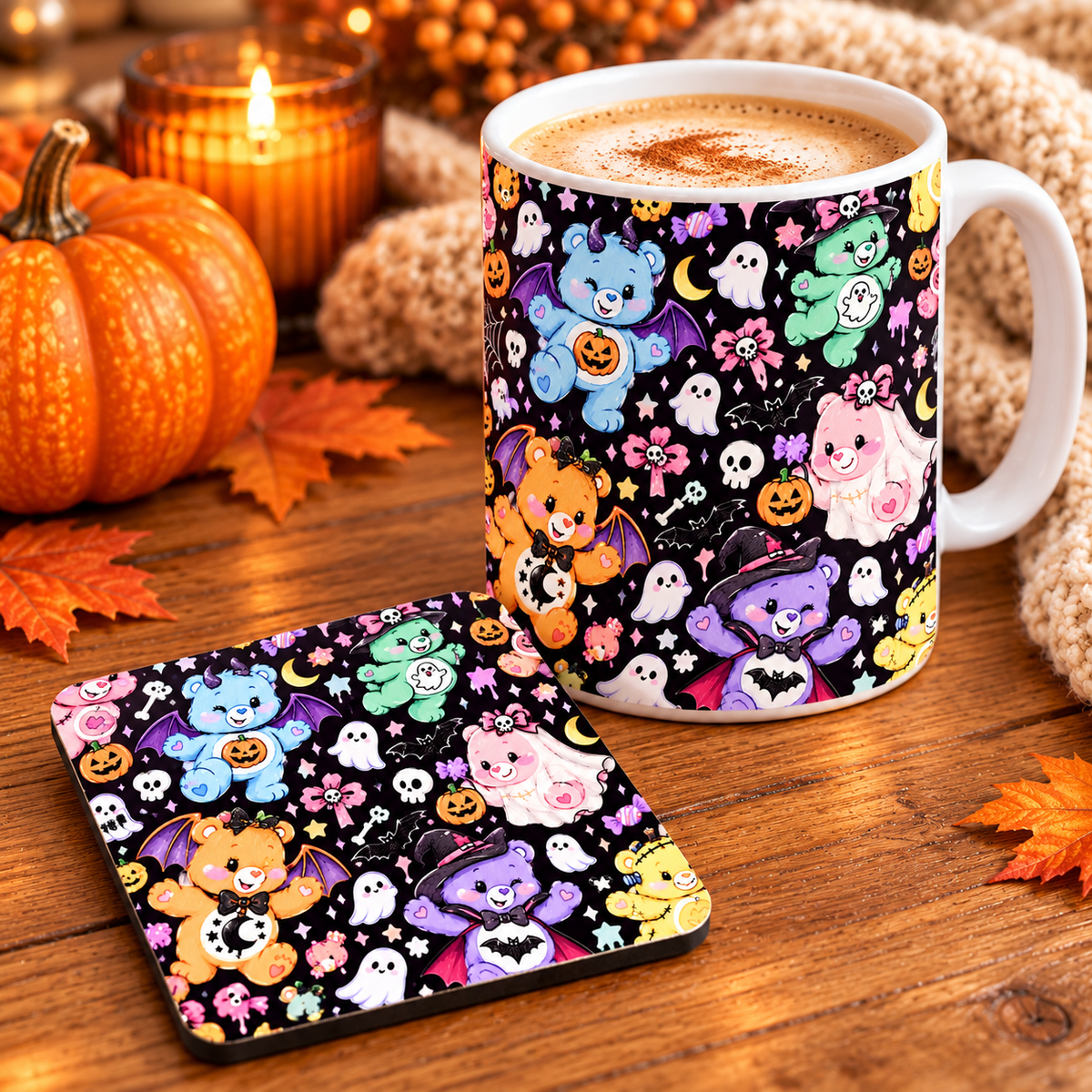 Spooky Bears 11oz Mug & Ceramic Coaster Set