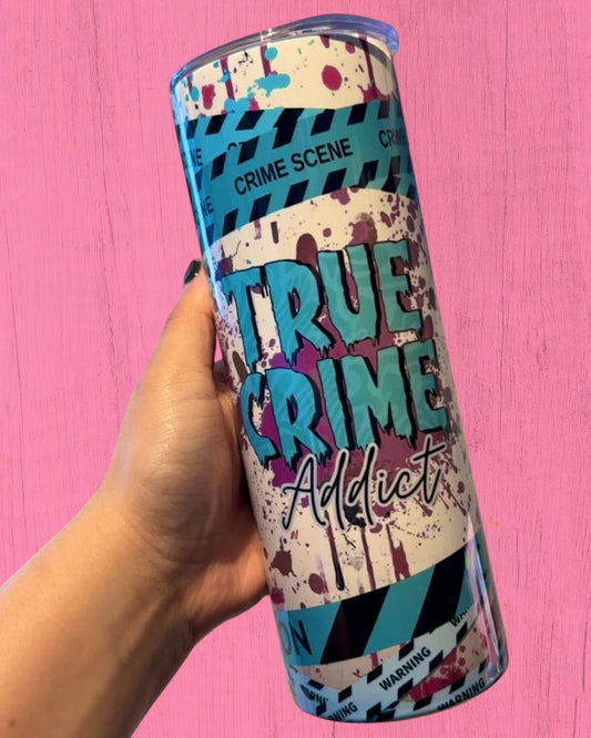 True Crime Addict Blue 20oz Tumbler