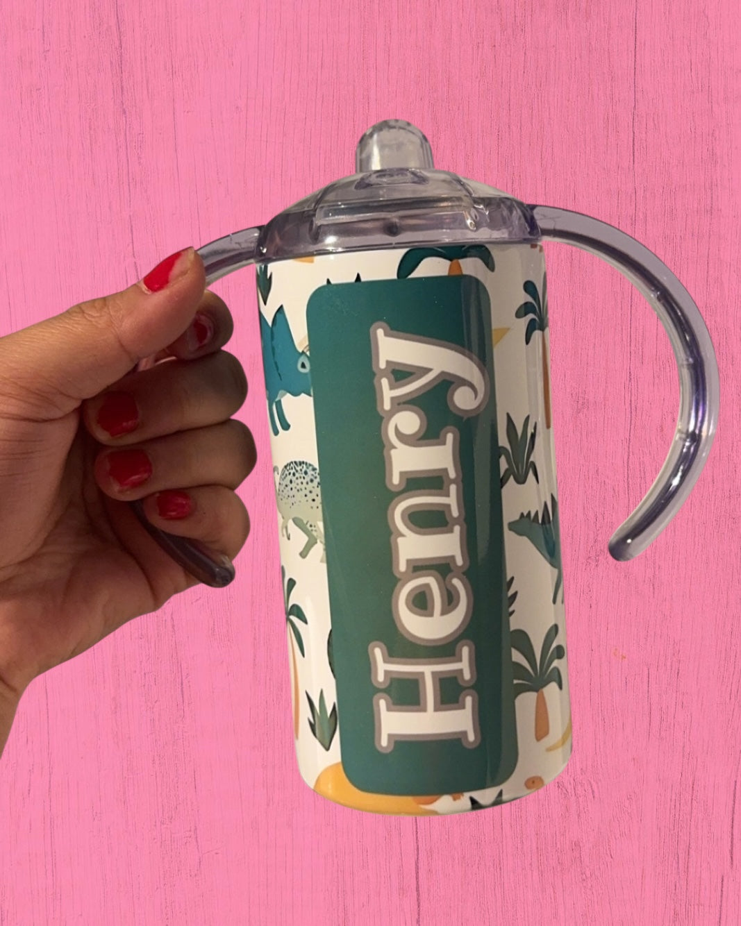 Dinosaur 12oz Sippy Cup - Add a name
