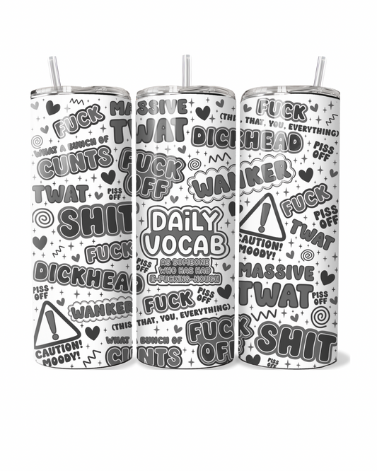 Daily Vocab Black 20oz Tumbler