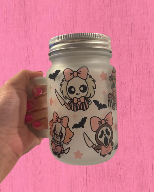 Coquette Horror 16oz Mason Jar Glass