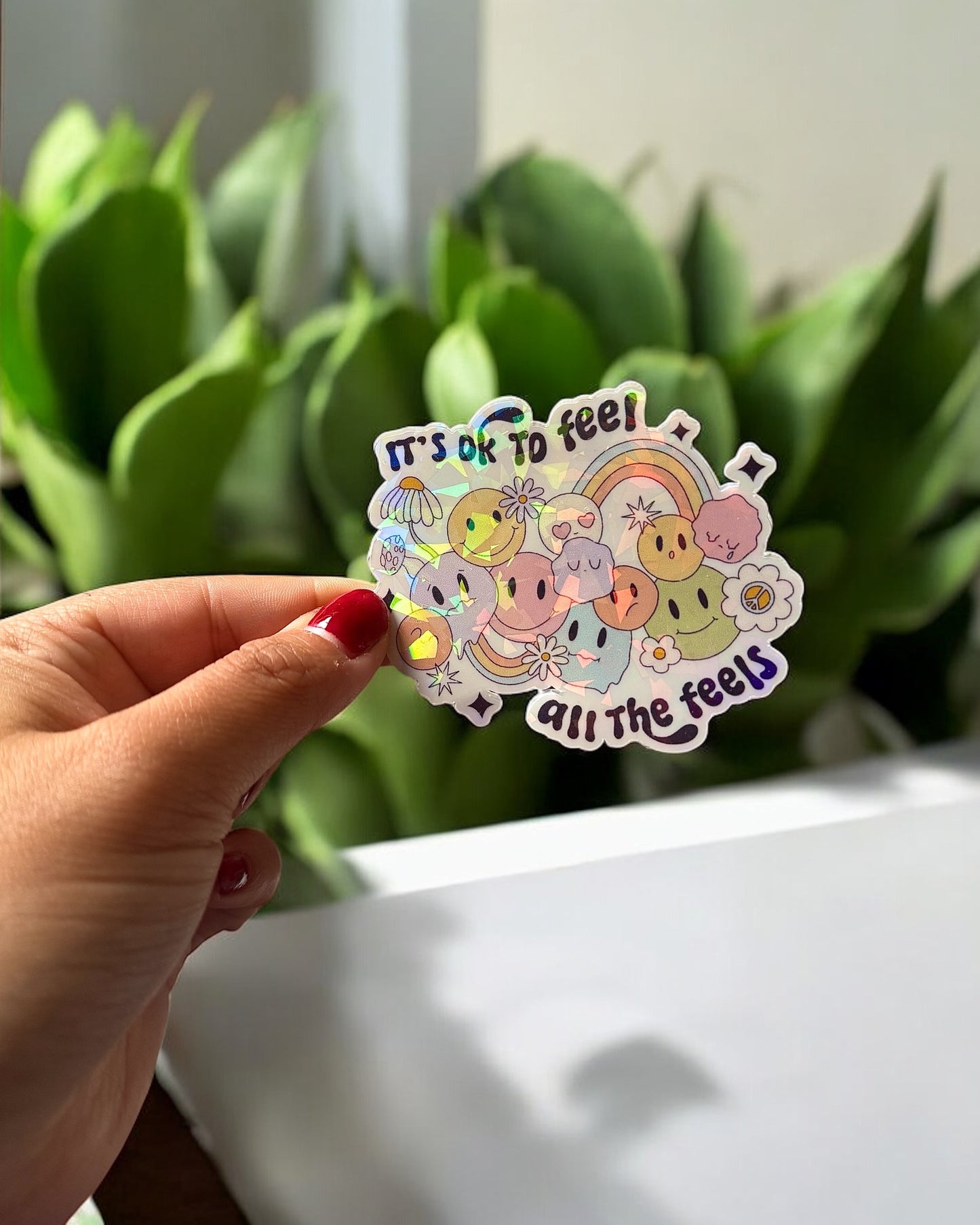 Its Ok To Feel All The Feels Holographic Sticker